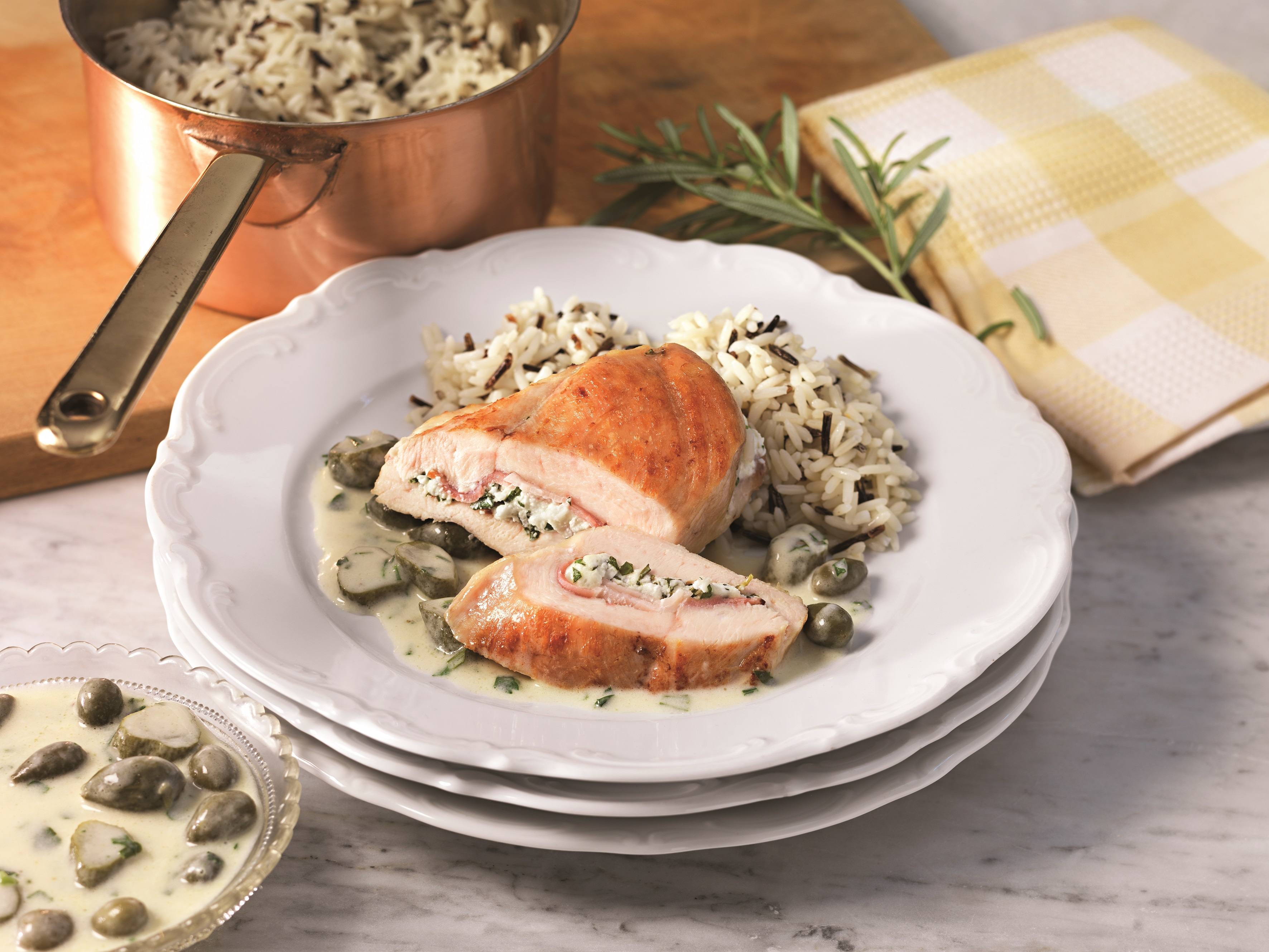 recipe image Hühnchenbrust mit Kräuter-Quark-Fülle